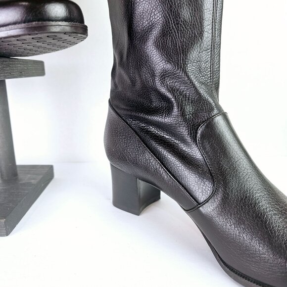 Prevata Tall Brown Nappa Leather Block Heel Pull-on Boot, Italy, $485 MSRP, Sz 9 - Picture 8 of 12